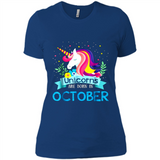 Unicorns are born in October Birthday Rainbow Gift Ladies Custom
