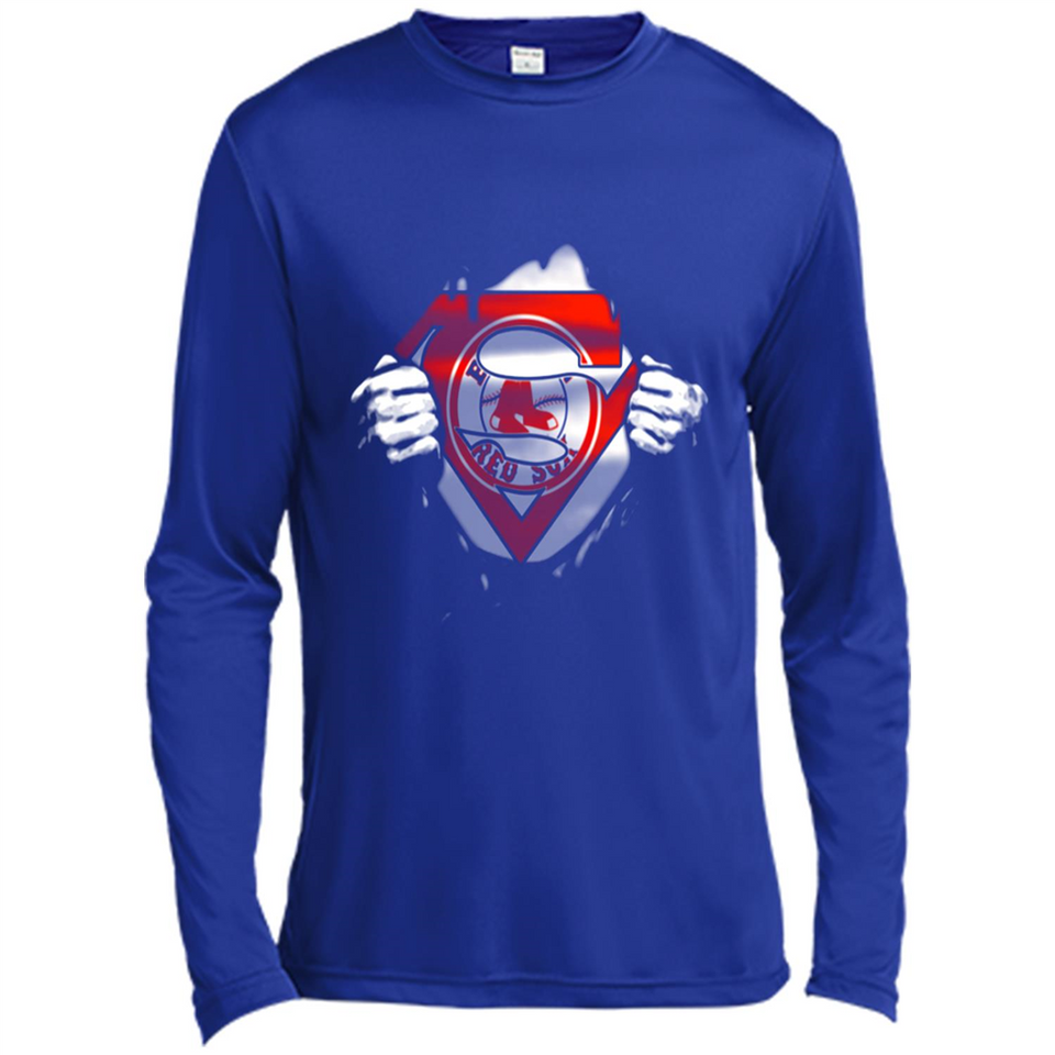Boston Red Sox And Superman Fans - Canvas Long Sleeve T-Shirt