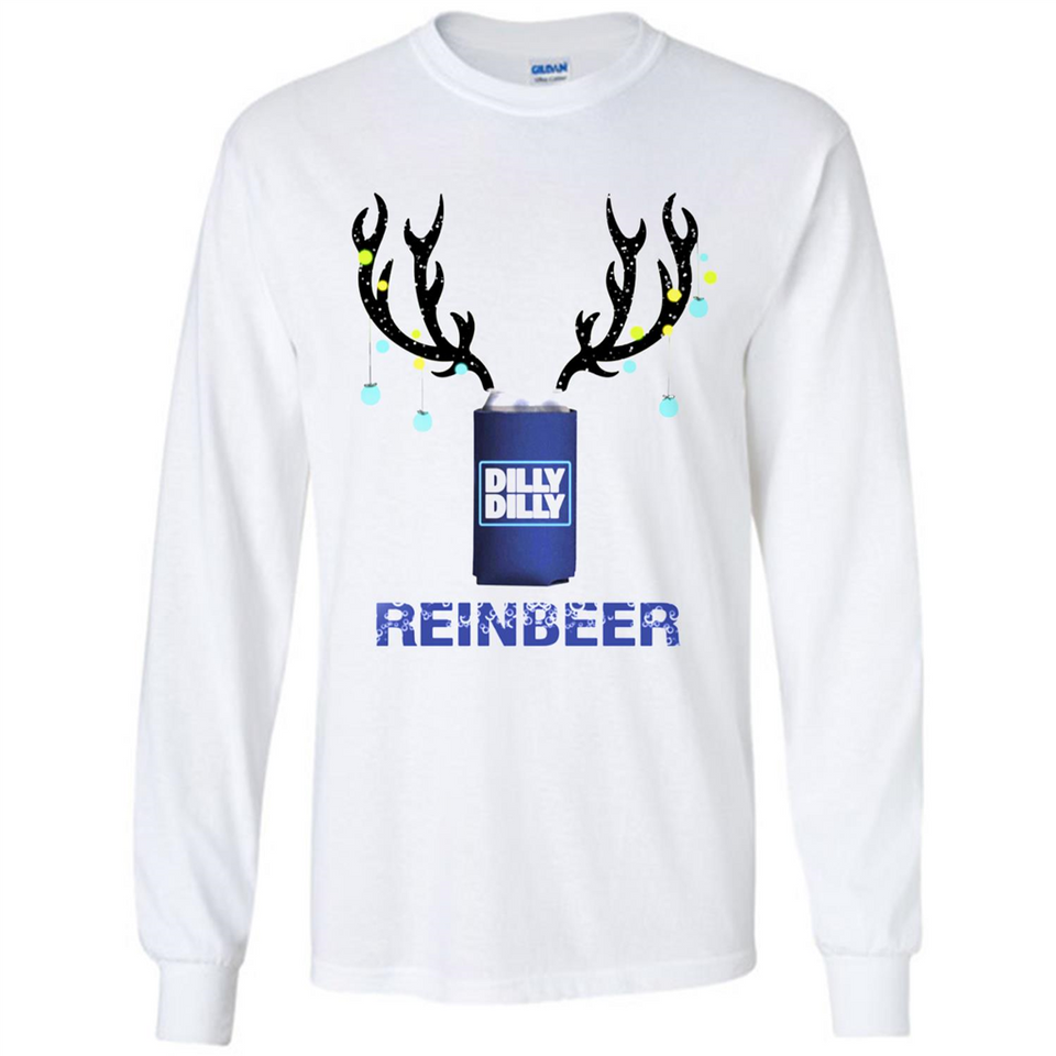 Dilly Dilly Reinbeer Funny Beer Reindeer Christmas Sporty - Long Sleeve T-Shirt