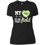 Seattle Seahawks Football My Heart is on that Field - Ladies' Boyfriend T-Shirt