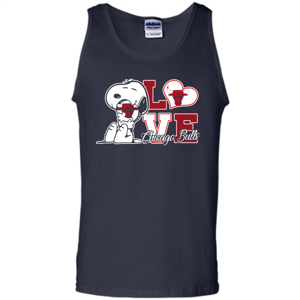 Snoopy loves NBA Chicago Bulls - Tank Top