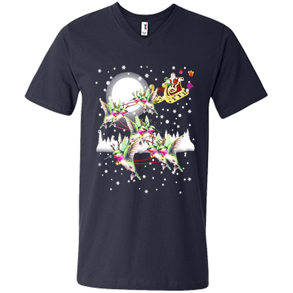 Hummingbird Santa Sleigh - Men's V-Neck