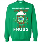 I Just Want To Drink Hot Chocolate & Watch TCU Horned Frogs Ugly Christmas Sweater PINGPONG