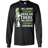 Shirt For Dr Seuss Cat And Seattle Seahawks Fans - Long Sleeve T-Shirt
