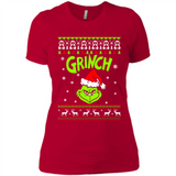 The Grinch Face Christmas - Ladies' Boyfriend T-Shirt