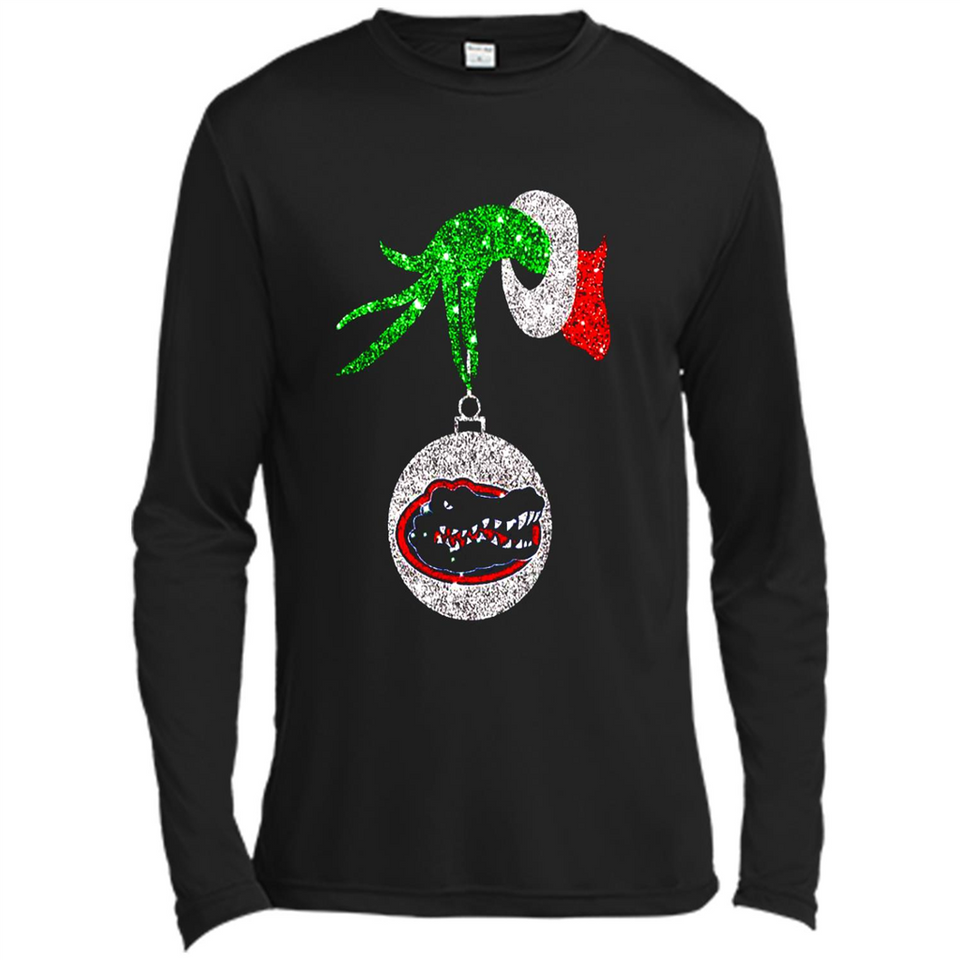 Funny Florida Gators Glitter Grinch Monogram Ornament Christmas Gift - Canvas Long Sleeve T-Shirt