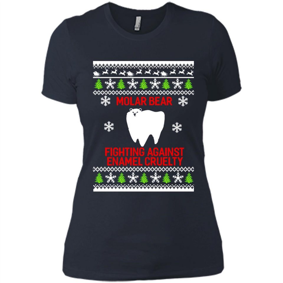 Molar bear fighting against enamel cruelty Christmas - Ladies' Boyfriend T-Shirt