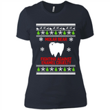 Molar bear fighting against enamel cruelty Christmas - Ladies' Boyfriend T-Shirt