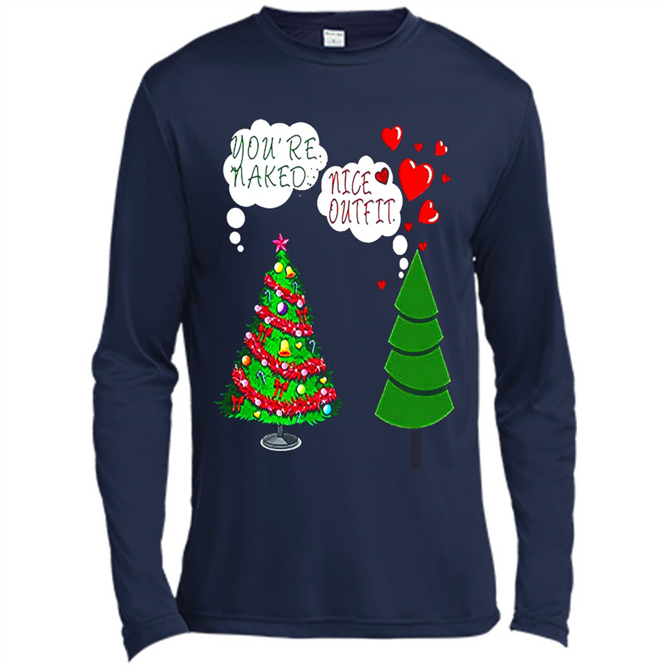 Fir Loves Christmas Tree Funny Undecorated Joke - Canvas Long Sleeve T-Shirt