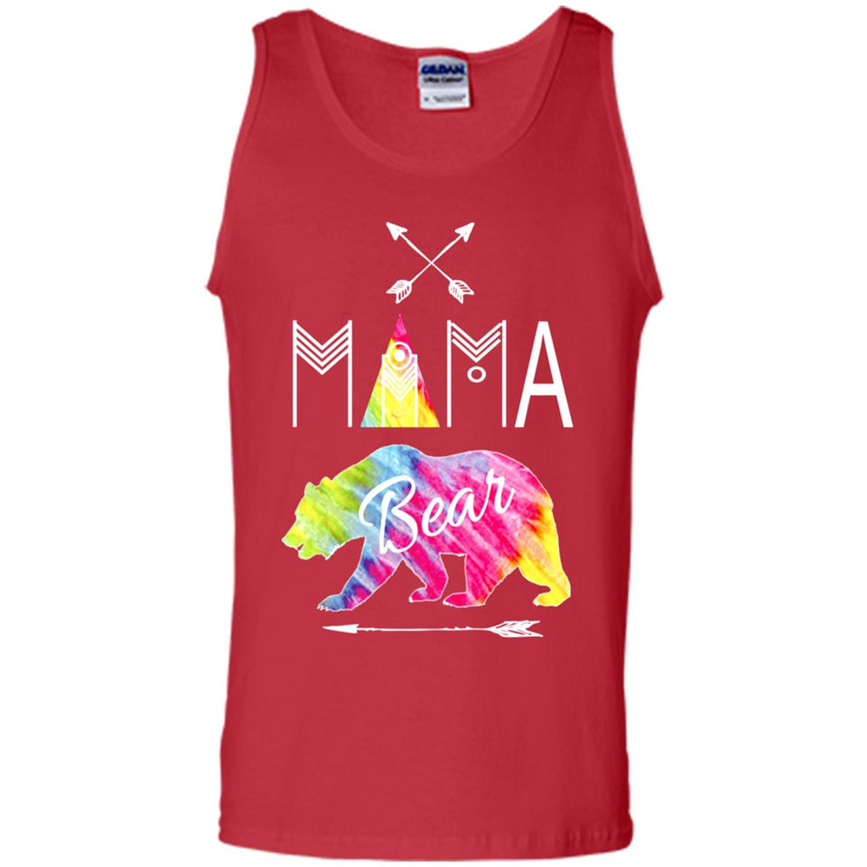 Mama Bear Shirt Tie Dye Family Vacation & Camping Tee - Tank Top