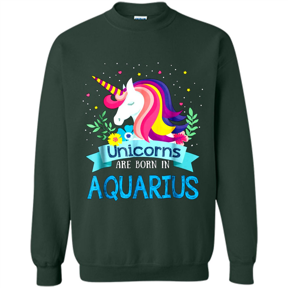 Unicorns are born in Aquarius Birthday Rainbow Gift Custom Ultra Cotton
