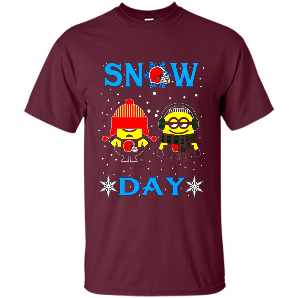 Snow Day Shirt For Cleveland Browns Vs Minion Fans pingpong