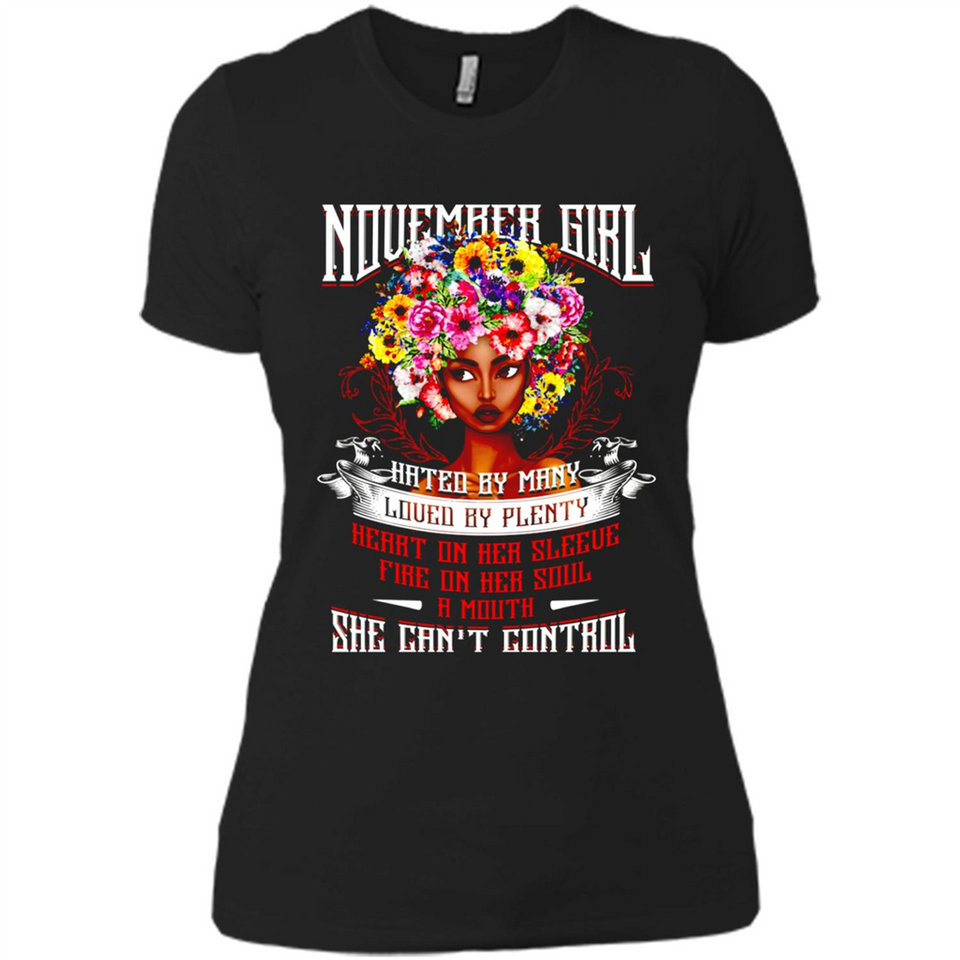 November Girl Flower - Ladies' Boyfriend T-Shirt