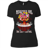 November Girl Flower - Ladies' Boyfriend T-Shirt