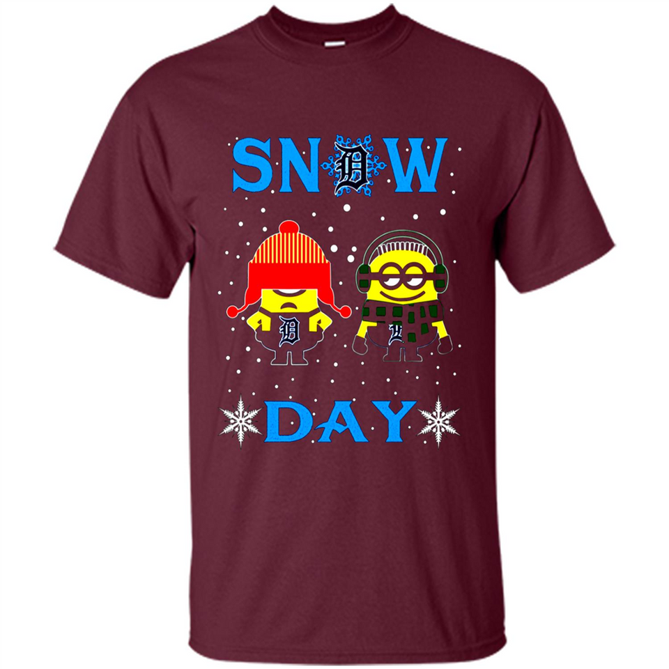 Snow Day Shirt For Detroit Tigers Vs Minion Fans pingpong
