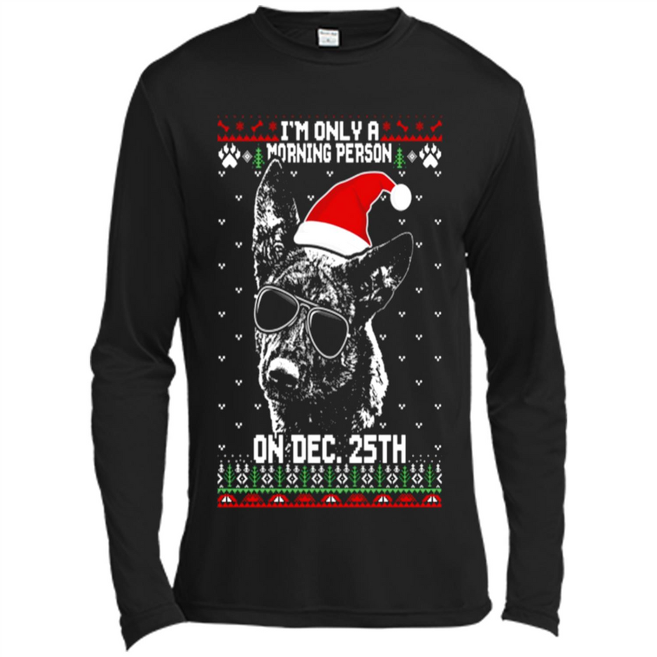 Morning Person Dutch Shepherd Funny Xmas - Canvas Long Sleeve T-Shirt