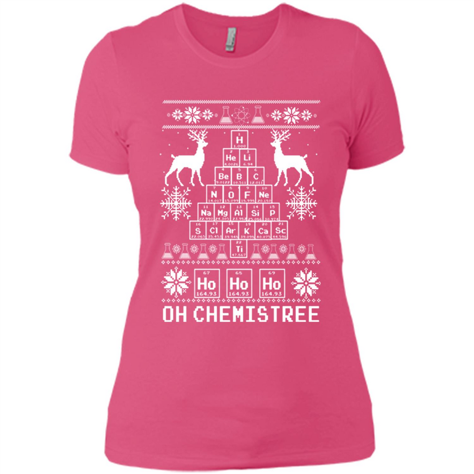 Oh Chemistry Tree Ugly Christmas Sweater - Ladies' Boyfriend T-Shirt