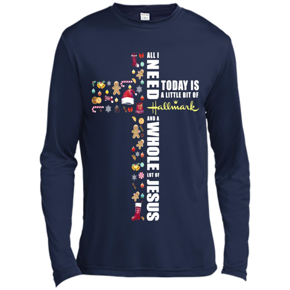 All I need today is a little bit of Hallmark and a whole lot of Jesus - Canvas Long Sleeve T-Shirt