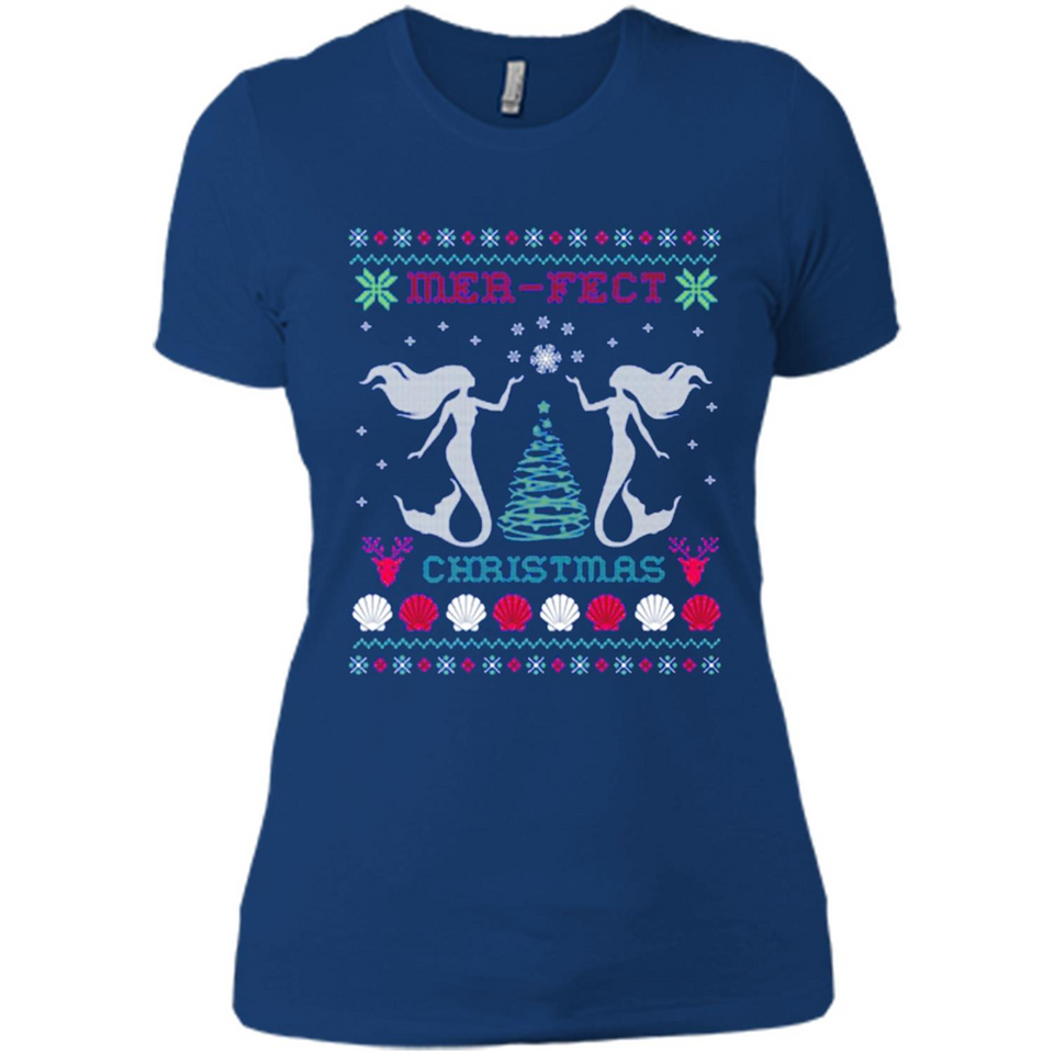 Mermaid Mer-Fect Ugly Christmas Sweater - Ladies' Boyfriend T-Shirt