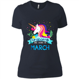 Unicorns are born in March Birthday Rainbow Gift Ladies Custom