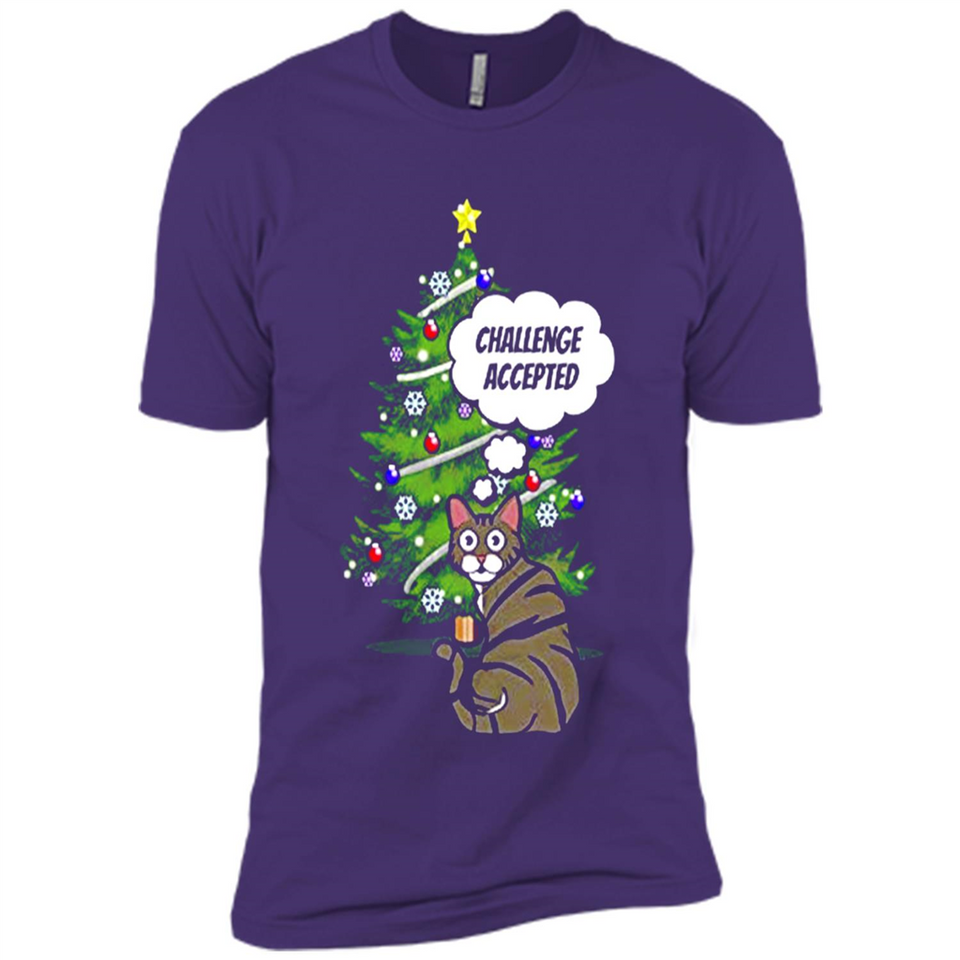 Christmas Tree Cat Long Sleeve Christmas Shirt for Cat Lover - Premium Short Sleeve T-Shirt