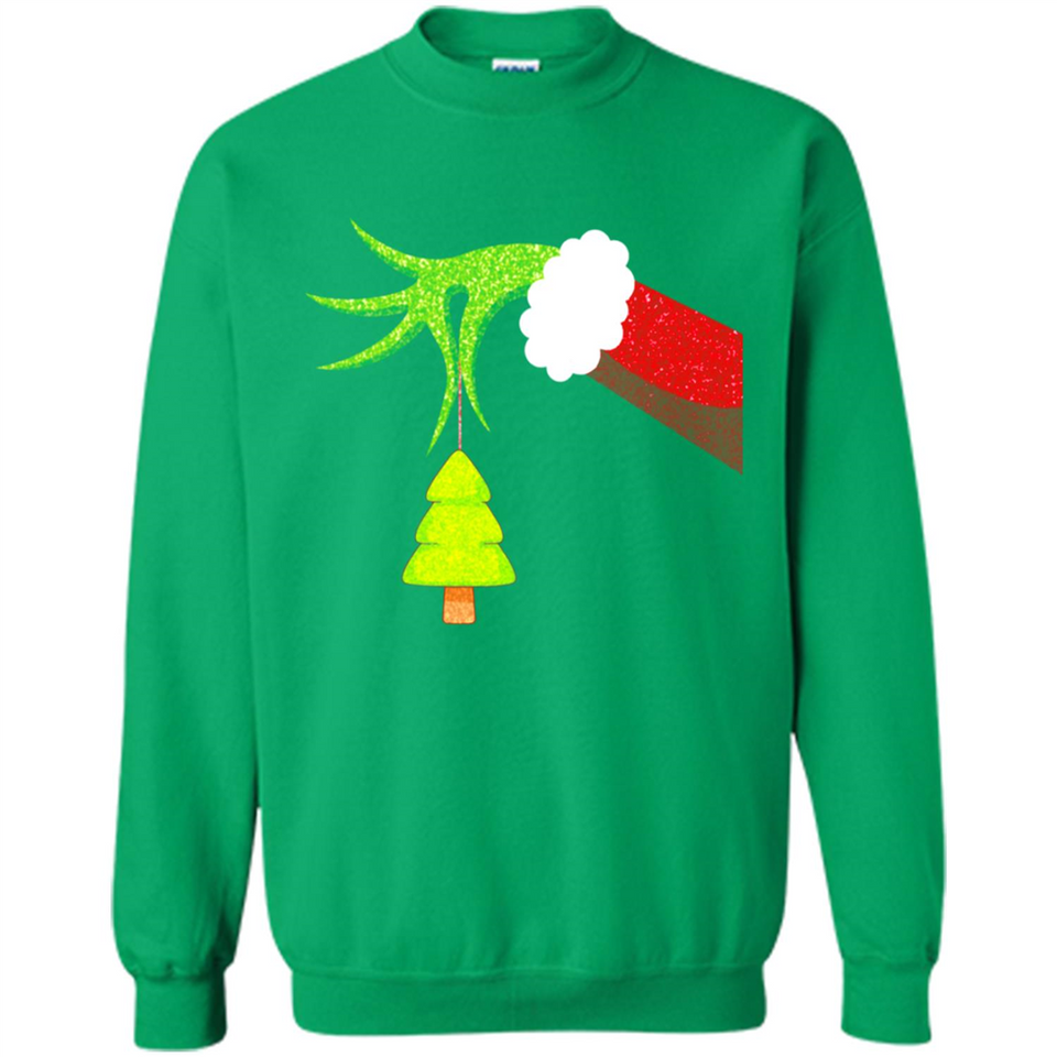 Funny Grinch Hand Holding Christmas Tree Ornament Christmas PING PONG