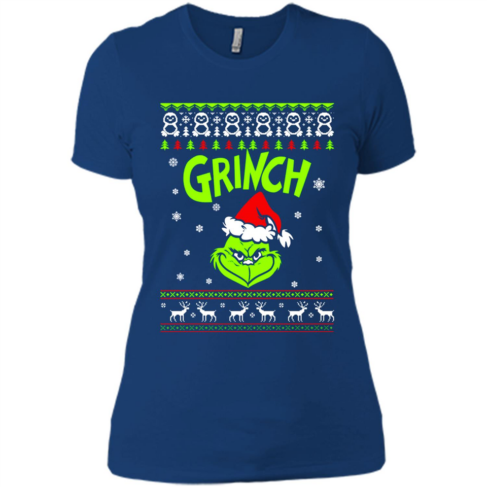 The Grinch Face Christmas - Ladies' Boyfriend T-Shirt