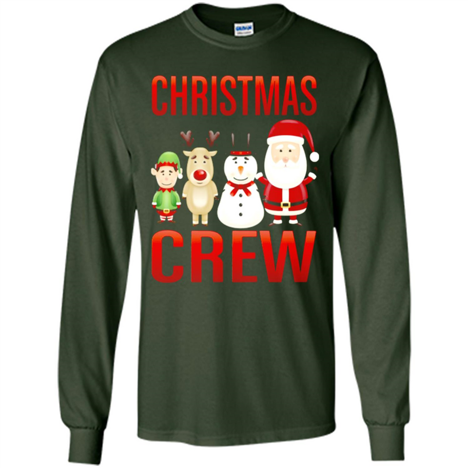 CHRISTMAS CREW Shirt X-mas Santa Snowman Reindeer Elf - Long Sleeve T-Shirt