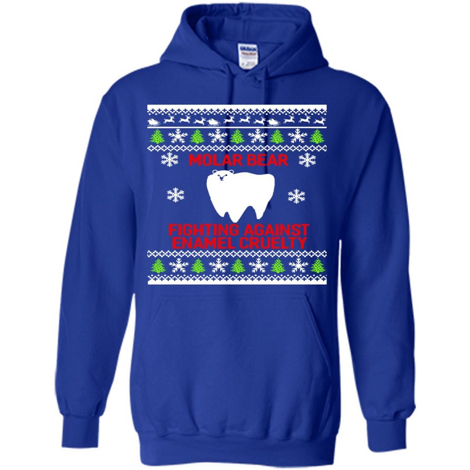 Molar bear fighting against enamel cruelty Christmas - Hoodie