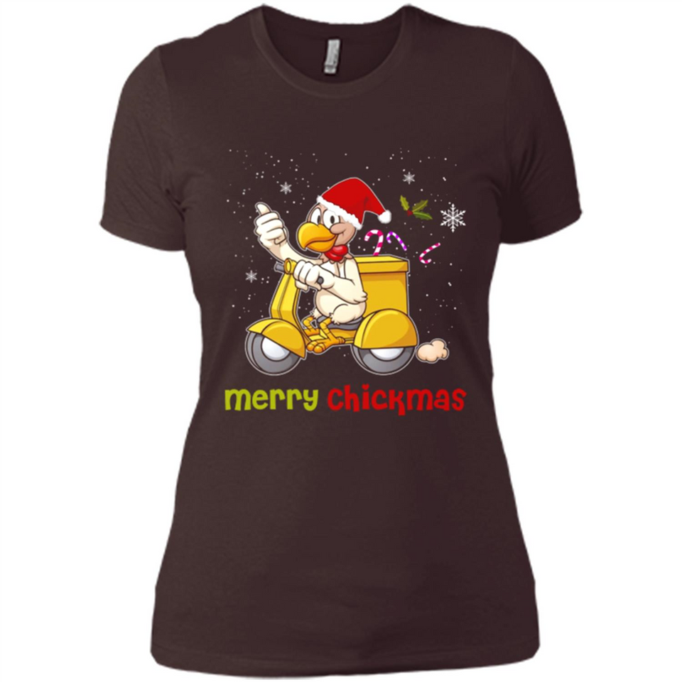 Funny Santa Christmas Chicken Shirt - Merry Chickmas - Ladies' Boyfriend T-Shirt