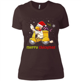 Funny Santa Christmas Chicken Shirt - Merry Chickmas - Ladies' Boyfriend T-Shirt