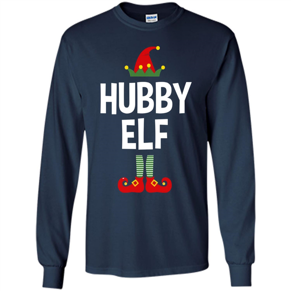 Hubby Elf Shirt - Family Matching Christmas Pajamas - Long Sleeve T-Shirt
