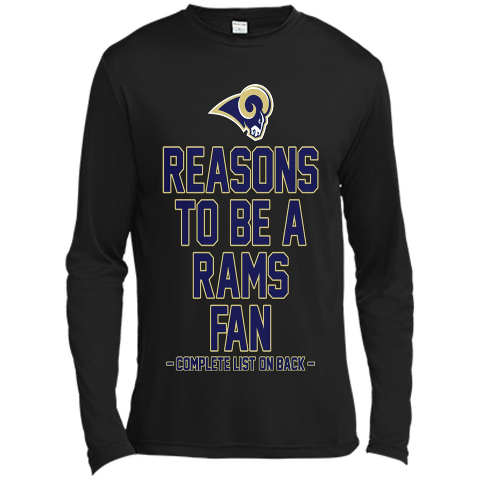 Reasons to be a Los Angeles Rams Fan Complete List on Back - Canvas Long Sleeve T-Shirt