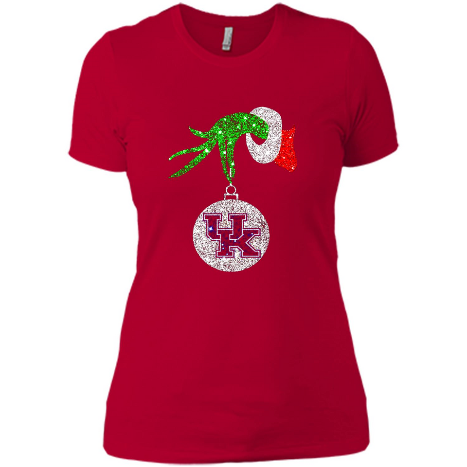 Amazing shirt Kentucky Wildcats Glitter Grinch Monogram Ornament Christmas Gift - Ladies' Boyfriend T-Shirt