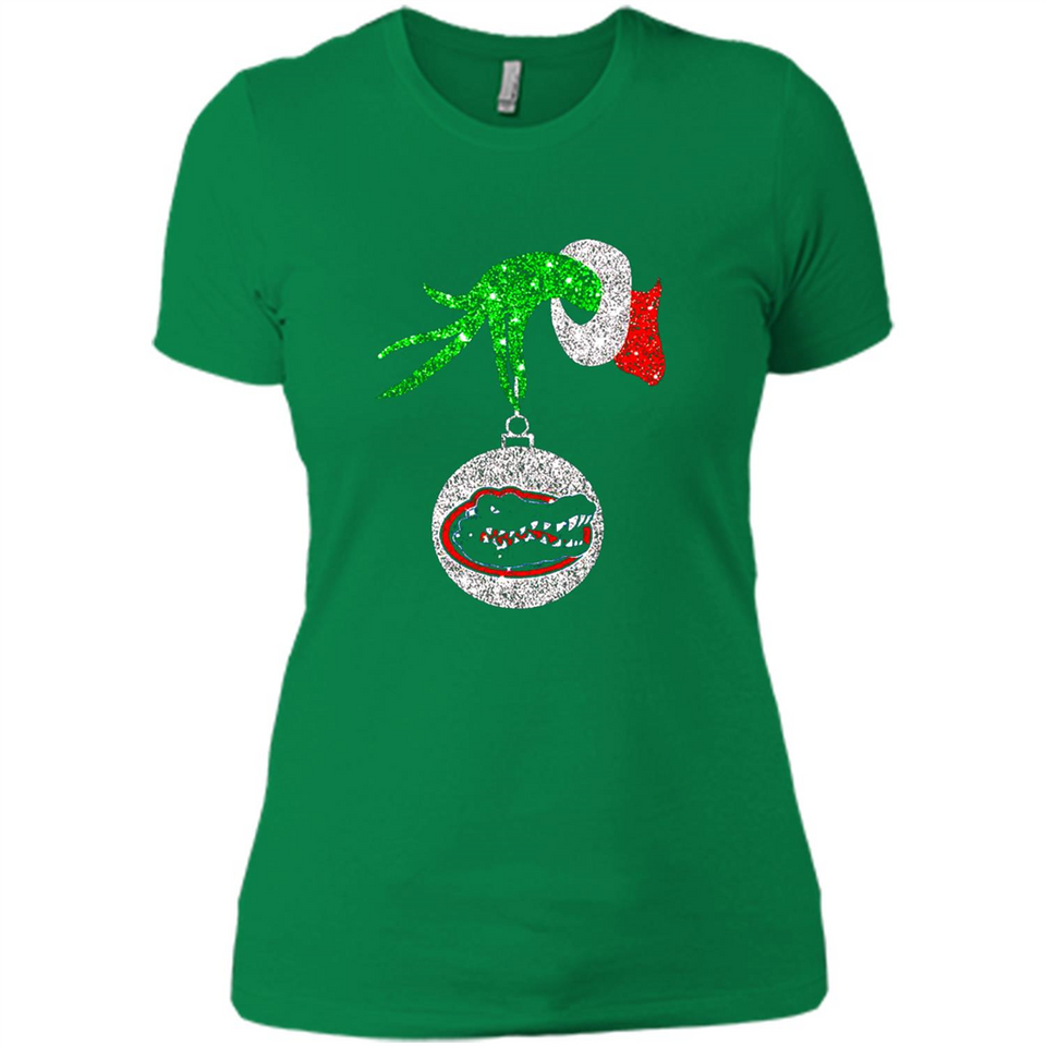 Funny Florida Gators Glitter Grinch Monogram Ornament Christmas Gift - Ladies' Boyfriend T-Shirt