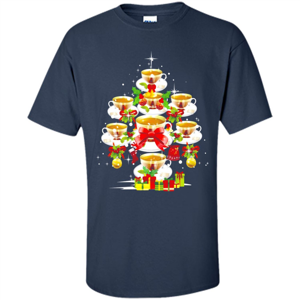Tea Christmas Tree T-shirt Funny Tea Xmas Gift