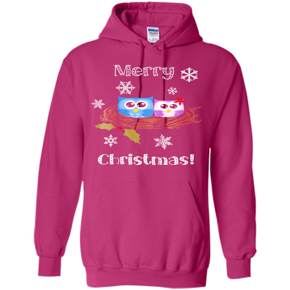 Cute Christmas Shirt Merry Christmas Snowflakes Owls Nest