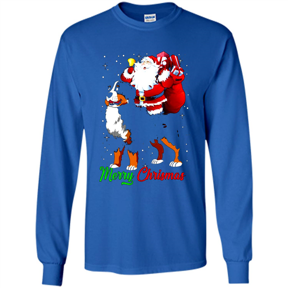 Merry Christmas Santa Claus With Big Dog sweater PINGPONG