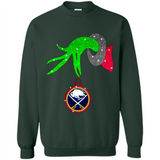 GRINCH HAND HOLDING BUFFALO SABRES GLITTER CHRISTMAS PINGPONG