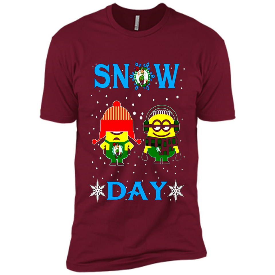 Snow Day Shirt For Boston Celtics Vs Minion Fans pingpong