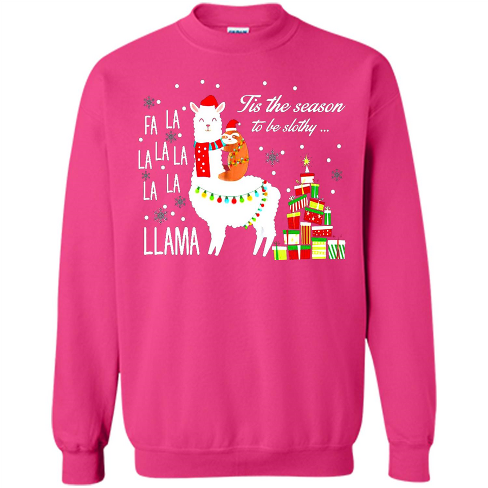 Llama Tis the season to be slothy Christmas sweatshirt PINGPONG - Sweatshirt
