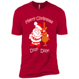Christmas T-Shirt Santa And Reindeer Dilly Dilly - Premium Short Sleeve T-Shirt