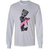 Groot Hug Breast Cancer - Long Sleeve T-Shirt