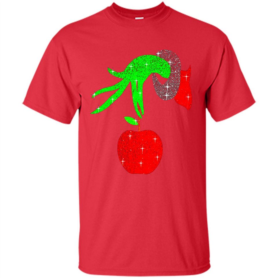 Christmas The Grinch Hand Holding Apple Ornament sweater - Shirt