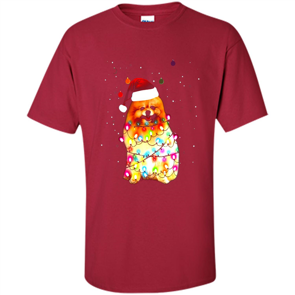 Pomeranian Santa Lights Christmas Dog Xmas Sweatshirt - Shirt