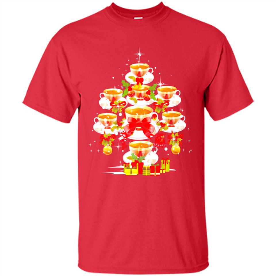 Tea Christmas Tree T-shirt Funny Tea Xmas Gift