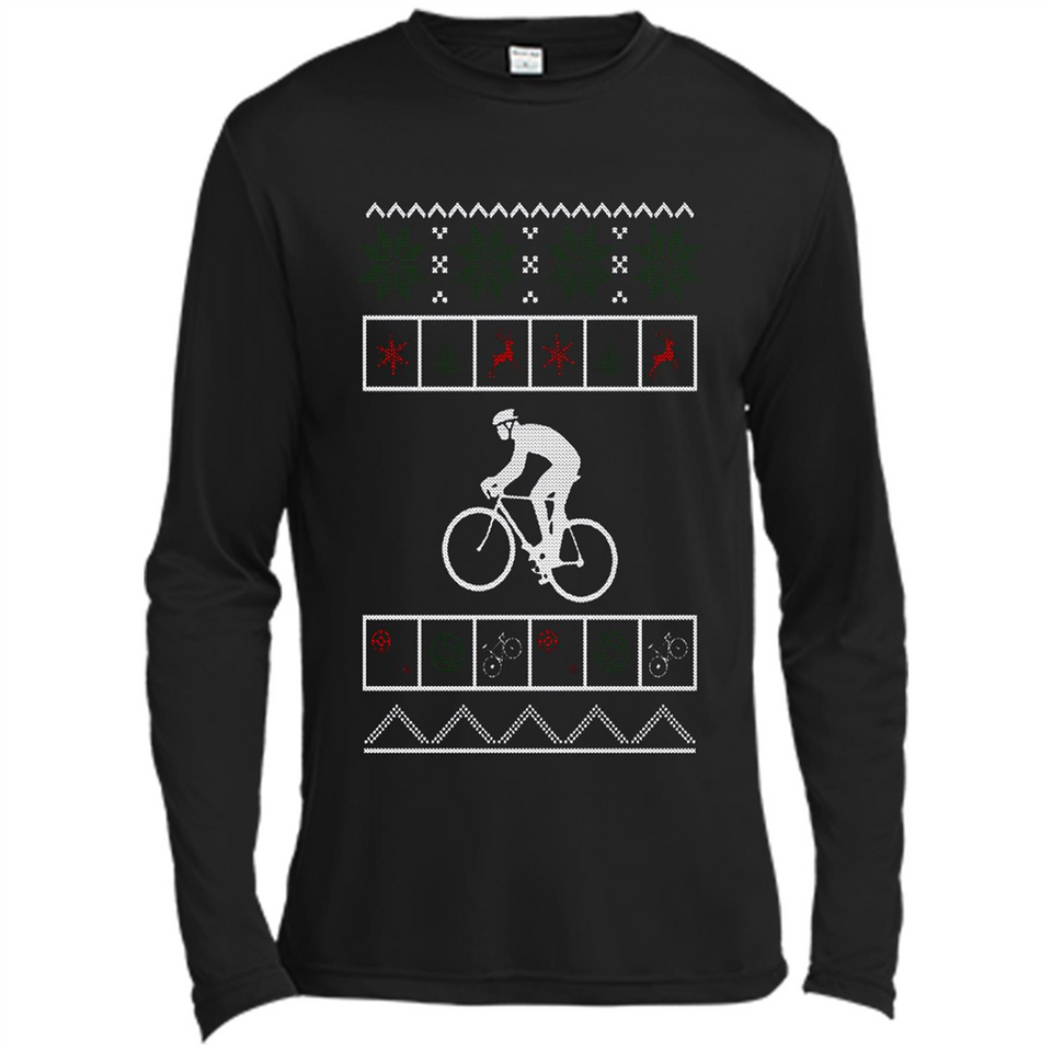 Christmas Ugly Sweater Cycling - Ugly Christmas Sweater - Canvas Long Sleeve T-Shirt