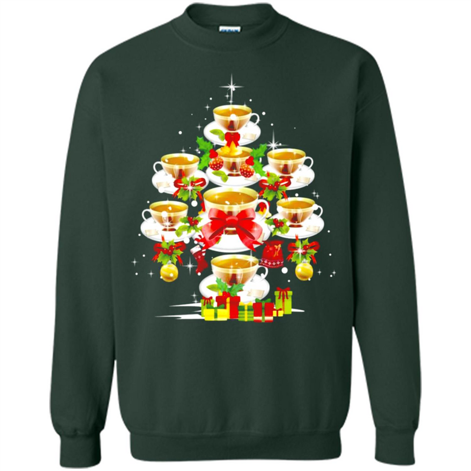 Tea Christmas Tree T-shirt Funny Tea Xmas Gift
