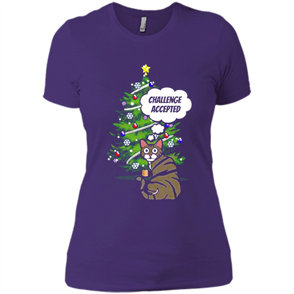 Christmas Tree Cat Long Sleeve Christmas Shirt for Cat Lover - Ladies' Boyfriend T-Shirt