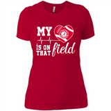 Alabama Crimson Football My Heart is on that Field - Ladies' Boyfriend T-Shirt